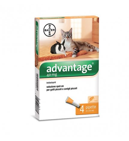 ELANCO ANTIPARASSITARIO ADVANTAGE SPOT-ON 40 PER GATTI & CONIGLI DI PESO INFERIORE 4 KG