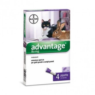 BAYER ANTIPARASSITARIO ADVANTAGE SPOT-ON 80 PER GATTI & CONIGLI DI PESO SUPERIORE A 4 KG
