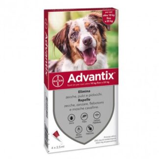 ELANCO ANTIPARASSITARIO ADVANTIX SPOT-ON CANI DA 10 KG FINO A 25 KG 4 PIPETTE DA 2,5 ML