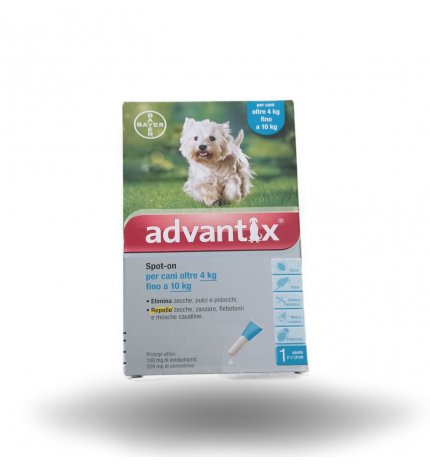 ELANCO ANTIPARASSITARIO ADVANTIX SPOT-ON CANI DA 4 A 10 KG 1 PIPETTA DA 1,00 ML