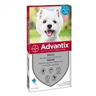 ELANCO ANTIPARASSITARIO ADVANTIX SPOT-ON CANI DA 4 KG FINO A 10 KG 4 PIPETTE DA 1,0 ML