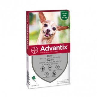ELANCO ANTIPARASSITARIO ADVANTIX SPOT-ON CANI FINO A 4 KG 4 PIPETTE DA 0,4 ML