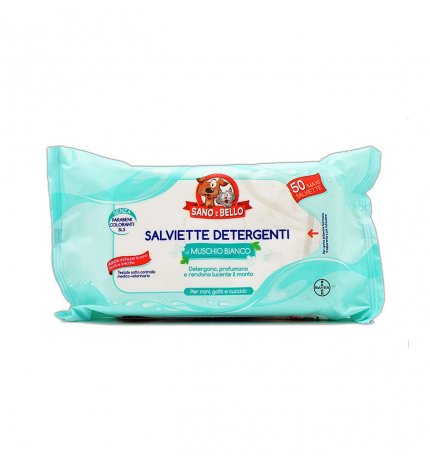 BAYER CANE E GATTO SALVIETTE MUSCHIO BIANCO DA 50 PZ