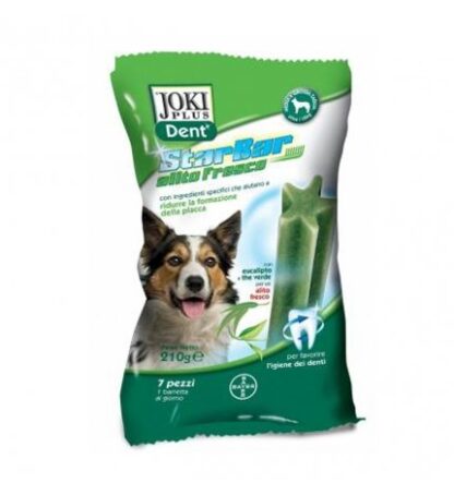 BAYER CANE SNACK JOKI DENT FRESH MEDIUM ALL' EUCALIPTO E THE' VERDE 7 STICKS DA 210 GR