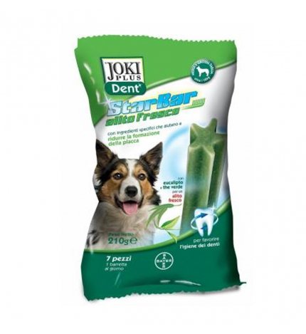 BAYER CANE SNACK JOKI DENT FRESH MEDIUM ALL' EUCALIPTO E THE' VERDE 7 STICKS DA 210 GR