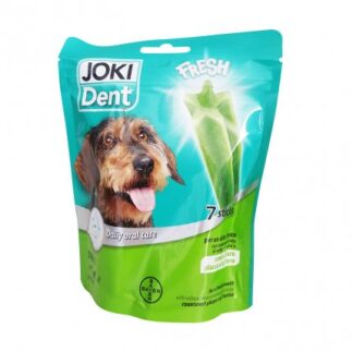 BAYER CANE SNACK JOKI DENT STAR BAR TAGLIA PICCOLA ALL' EUCALIPTO E AL THE' VERDE DA 140 GR