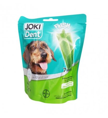 BAYER CANE SNACK JOKI DENT STAR BAR TAGLIA PICCOLA ALL' EUCALIPTO E AL THE' VERDE DA 140 GR