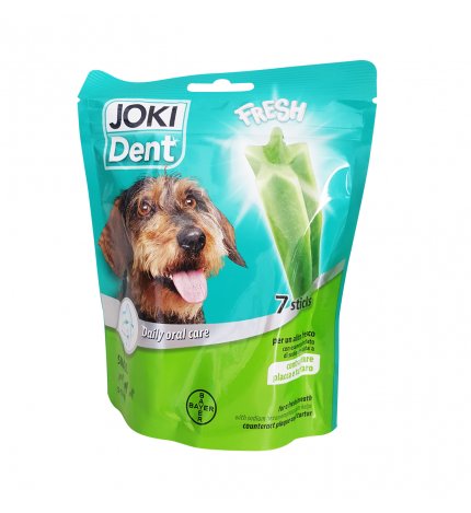 BAYER CANE SNACK JOKI DENT STAR BAR TAGLIA PICCOLA ALL' EUCALIPTO E AL THE' VERDE DA 140 GR