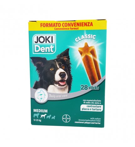 BAYER CANE SNACK JOKI PLUS DENT STARBAR MEGAPACK TAGLIA MEDIA GRANDE DA 4 X 210 GR