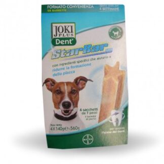 BAYER CANE SNACK JOKI PLUS DENT STARBAR MEGAPACK TAGLIA PICCOLA DA 4 X 140 GR