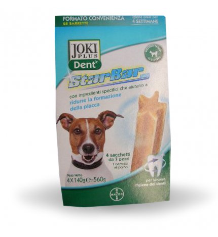 BAYER CANE SNACK JOKI PLUS DENT STARBAR MEGAPACK TAGLIA PICCOLA DA 4 X 140 GR