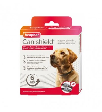 BEAPHAR COLLARE CANE ANTIPARASSITARIO CANISHIELD TAGLIA GRANDE ( 65 CM ) DA 2 PEZZI