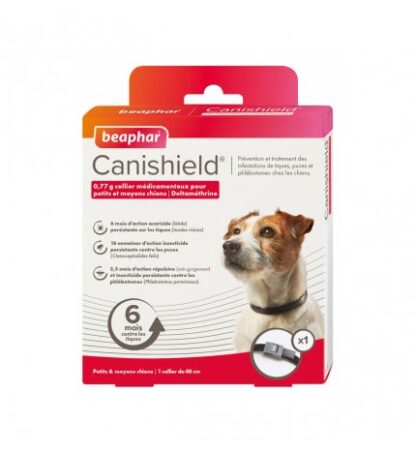BEAPHAR COLLARE CANE ANTIPARASSITARIO CANISHIELD TAGLIA PICCOLA E MEDIA ( 48 CM )