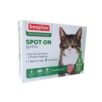 BEAPHAR SPOT-ON GATTO 3 PIPETTE OLIO DI NEEM