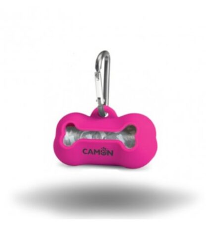 CAMON CANE DISPENSER IN SILICONE CON 20 SACCHETTI IGIENICI COLORE FUCSIA
