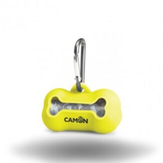 CAMON CANE DISPENSER IN SILICONE CON 20 SACCHETTI IGIENICI COLORE GIALLO