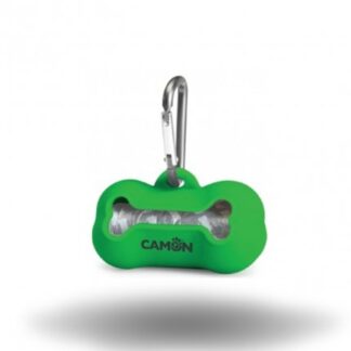CAMON CANE DISPENSER IN SILICONE CON 20 SACCHETTI IGIENICI COLORE VERDE