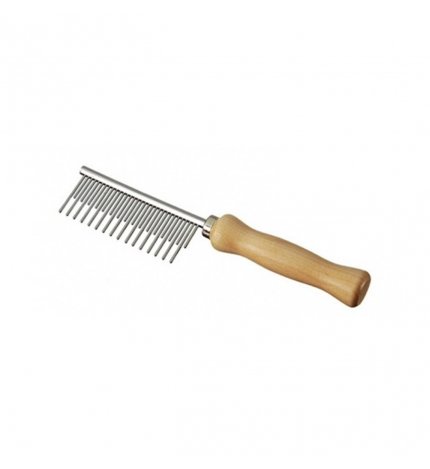 CAMON CANE E GATTO PETTINE DENTI ALTERNI MANICO IN LEGNO