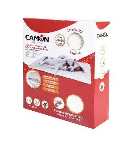 CAMON CANE E GATTO TAPPETTINO PREMIUM CON EFFETTO AUTO RISCALDANTE TAGLIA LARGE 90 X 64 CM