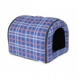 Camon cane e gatto tunnel in tessuto scottish 35x40x35 cm blu
