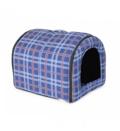 Camon cane e gatto tunnel in tessuto scottish 35x40x35 cm blu