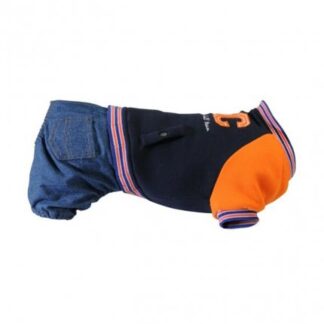 Camon cane felpa con patch e pantalone in jeans staccabile taglia 45