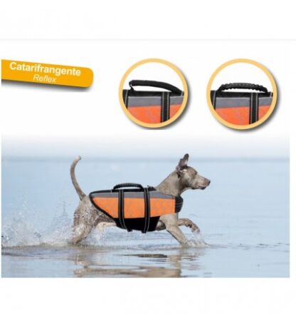 Camon cane giubbotto di salvataggio 36 cm taglia media arancio catarinfrangente