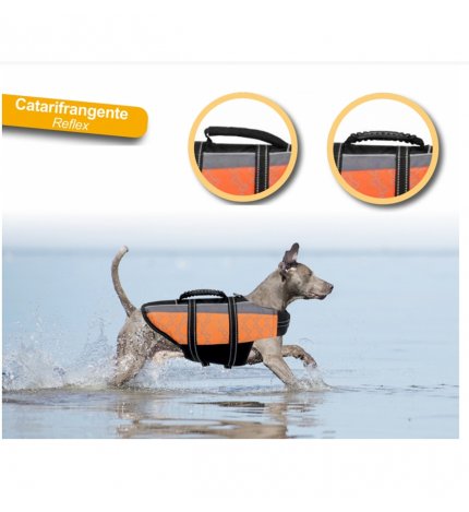 Camon cane giubbotto di salvataggio 36 cm taglia media arancio catarinfrangente