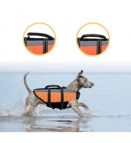 Camon cane giubbotto di salvataggio 56 cm taglia xlarge arancio catarinfrangente