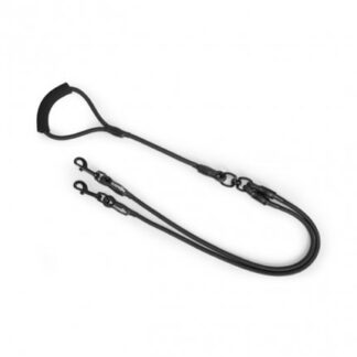 CAMON CANE GUINZAGLIO ACCOPPIACANE DOPPIO IN CORDA 10 MM - 120 CM NERO