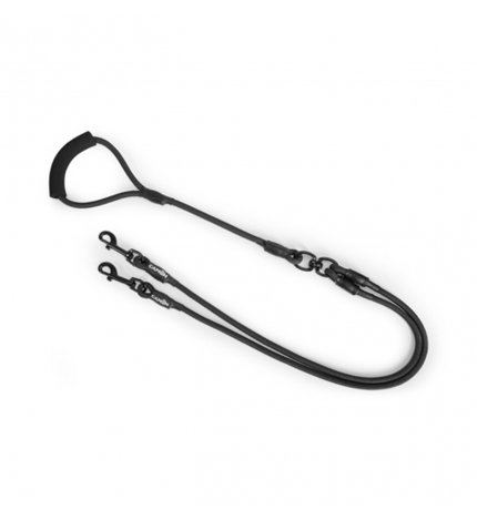 CAMON CANE GUINZAGLIO ACCOPPIACANE DOPPIO IN CORDA 10 MM - 120 CM NERO