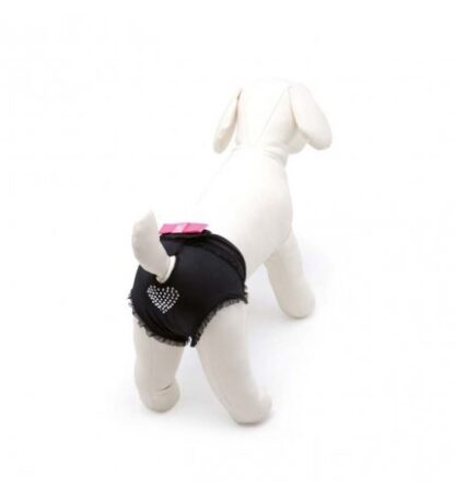 CAMON CANE MUTANDINA IN MICROFIBRA NERA CON FIOCCO TAGLIA 4 PER WESTY SCOTTISH BARBONCINO NANO
