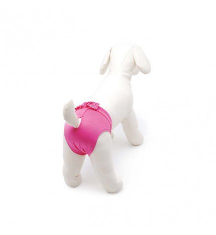 CAMON CANE MUTANDINA IN MICROFIBRA ROSA CON FIOCCO TAGLIA 1 PER PINSCHER NANO YORKSHIRE TERRIER