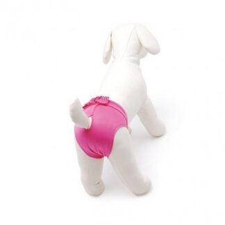 CAMON CANE MUTANDINA IN MICROFIBRA ROSA CON FIOCCO TAGLIA 2