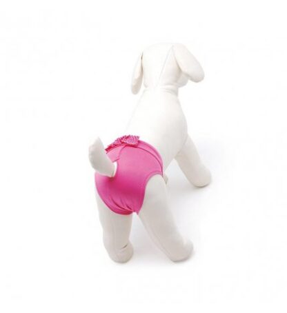 CAMON CANE MUTANDINA IN MICROFIBRA ROSA CON FIOCCO TAGLIA 2