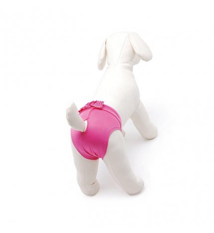CAMON CANE MUTANDINA IN MICROFIBRA ROSA CON FIOCCO TAGLIA 2