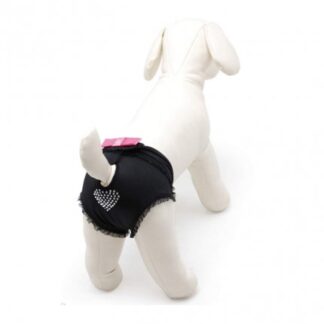 CAMON CANE MUTANDINA NERA CON PIZZO TG.1