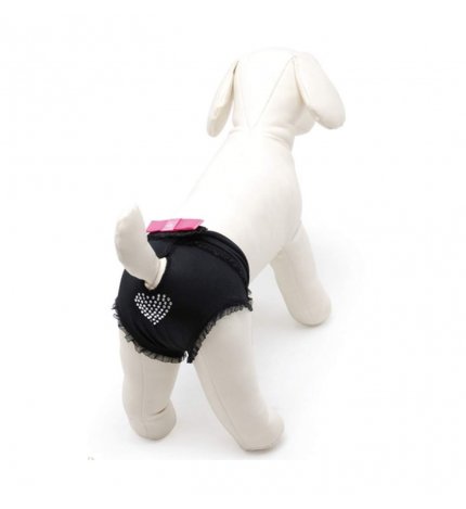 CAMON CANE MUTANDINA NERA CON PIZZO TG.2