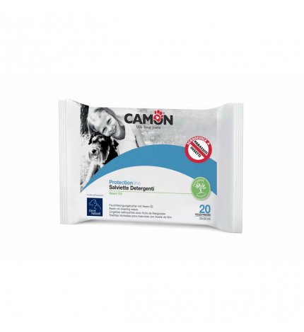 CAMON CANE ORME NATURALI SALVIETTE DETERGENTI OLIO NEEM 20 x 30 CM DA 20 PEZZI