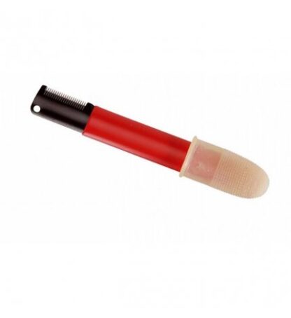 CAMON COLTELLO DA STRIPPING MANICO ROSSO DENTI FINI