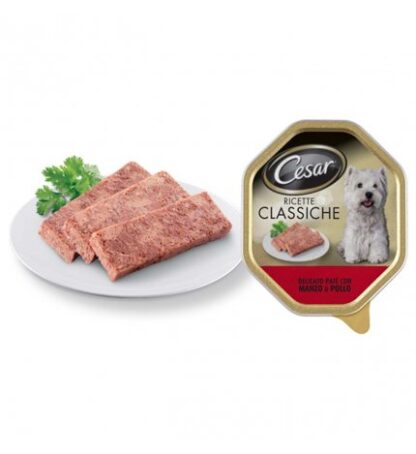 CESAR CANE CLASSIC AL MANZO E POLLO DA 150 GR IN VASCHETTA