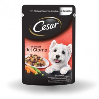 CESAR CANE DELIZIE AL MANZO E VERDURE IN GELATINA DA 100 GR