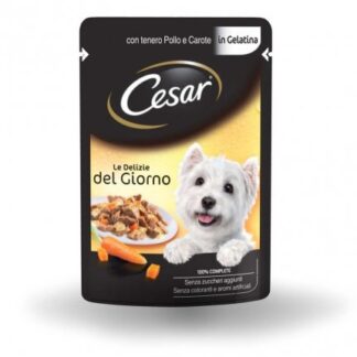 Cesar cane delizie al pollo e carote in gelatina da 100 gr