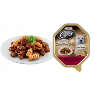 Cesar cane ricette di campagna ai cereali e manzo da 150 gr