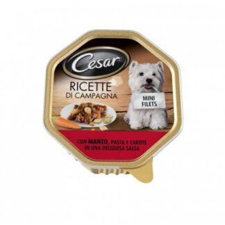 CESAR CANE RICETTE DI CAMPAGNA AL MANZO PASTA E CAROTE DA 150 GR