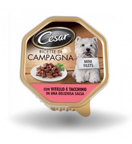 CESAR CANE RICETTE DI CAMPAGNA AL VITELLO E TACCHINO DA 150 GR
