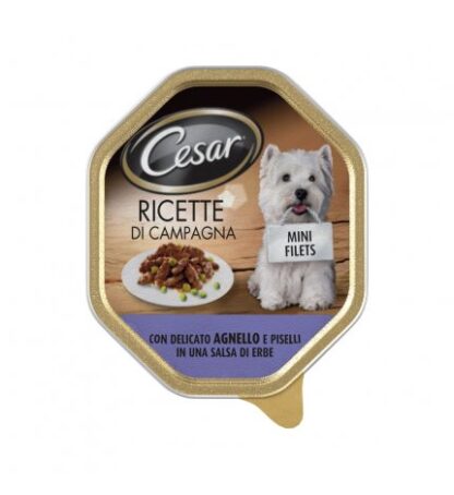 CESAR CANE RICETTE DI CAMPAGNA ALL' AGNELLO E PISELLI DA 150 GR