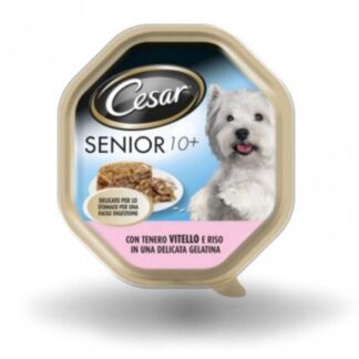 Cesar cane senior 10+ al vitello e riso in gelatina da 150 gr