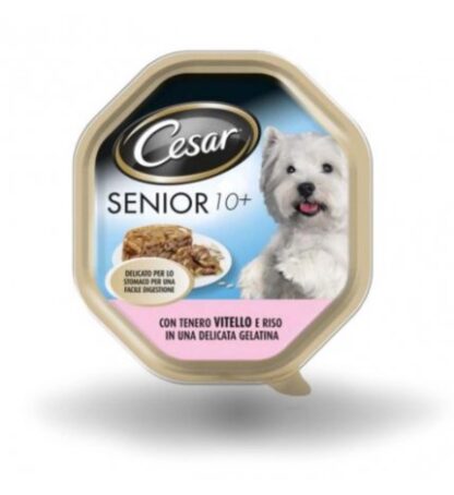 Cesar cane senior 10+ al vitello e riso in gelatina da 150 gr