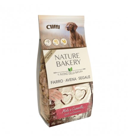 Cliffi cane snack nature bakery mela e cannella da 200 gr